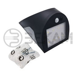 Apliqué solar a muro 3 watts con sensor